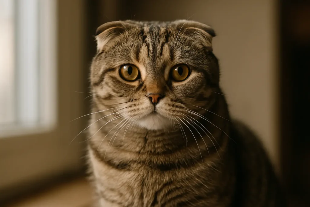 Scottish Fold Cat Portrait simple compose